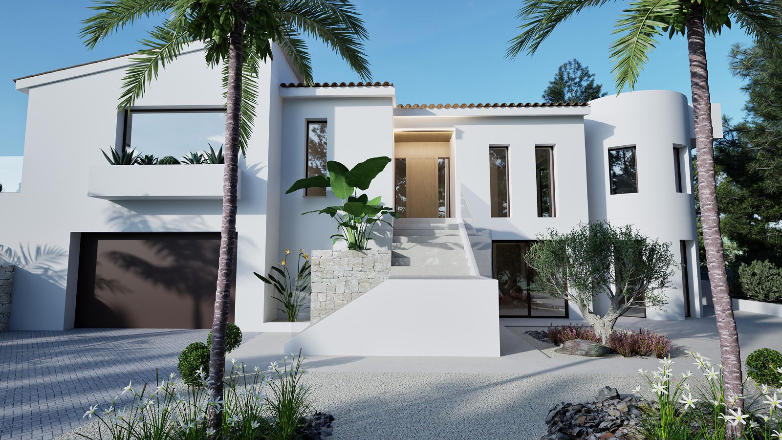 Elegant Modern Mediterranean Villa in Altea La Vella with Guest Apartment and Private Pool