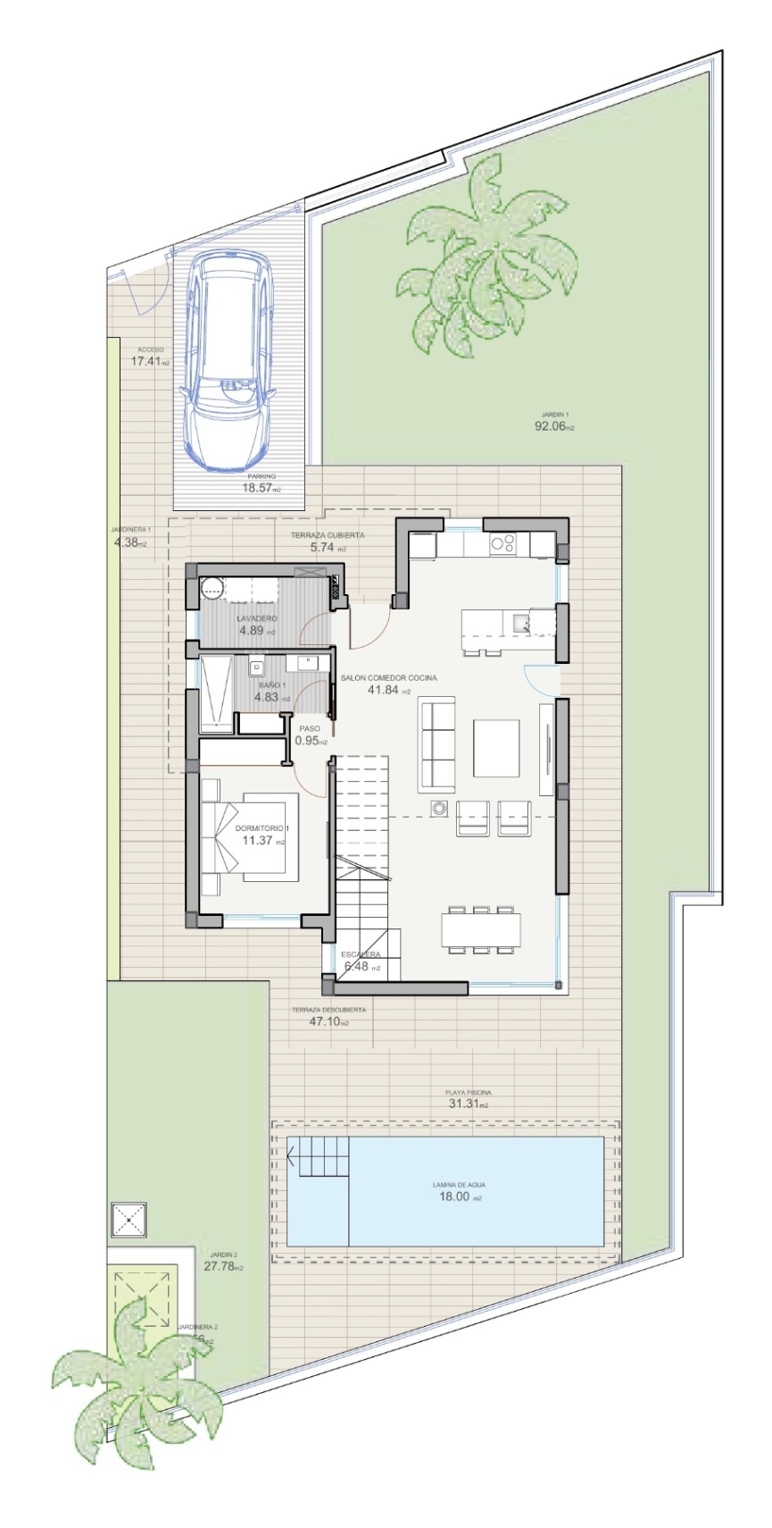 Modern villa with four bedrooms and private pool in Polop