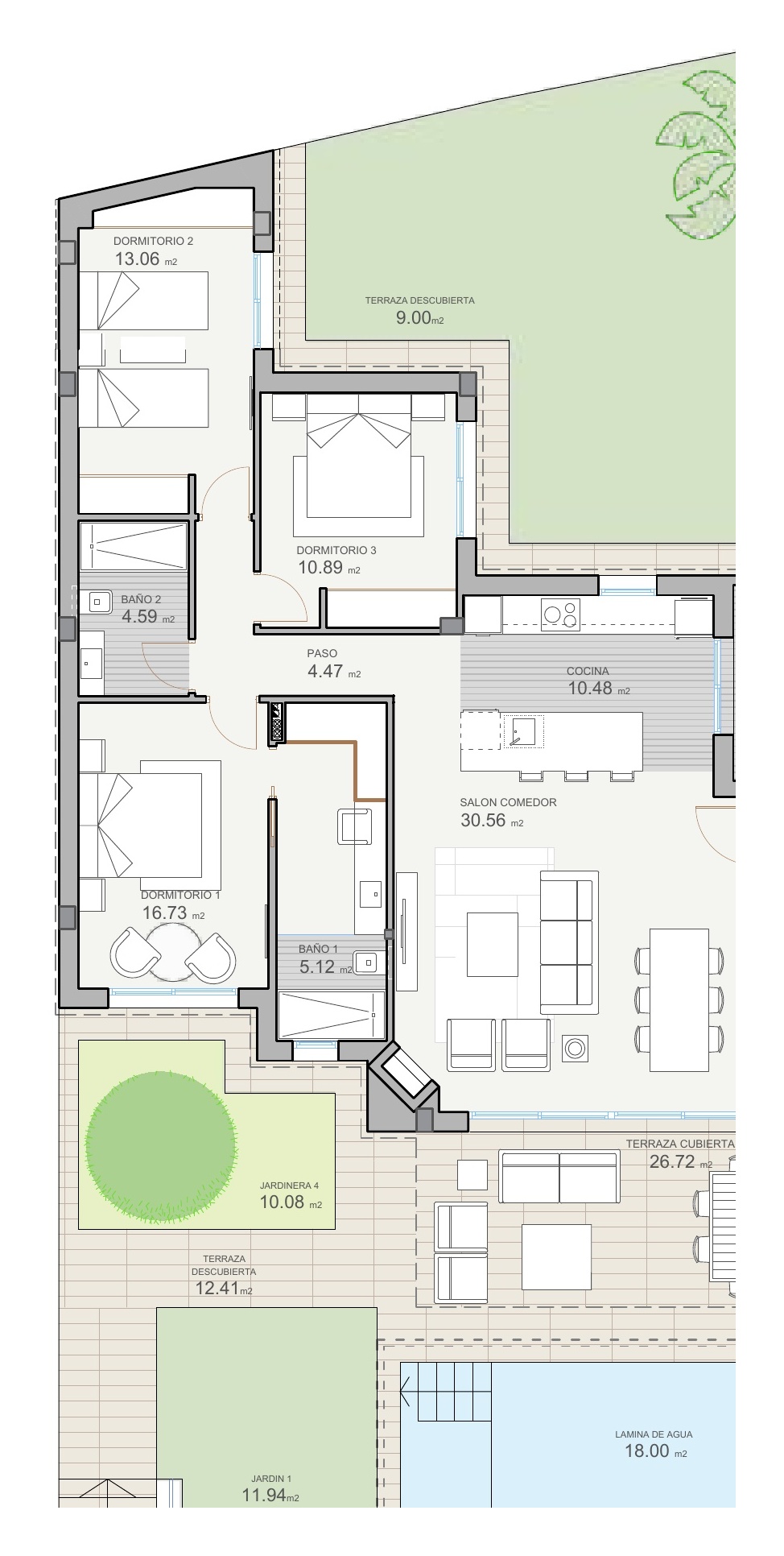 Single-storey villa with a spacious covered terrace and private pool in Polop.
