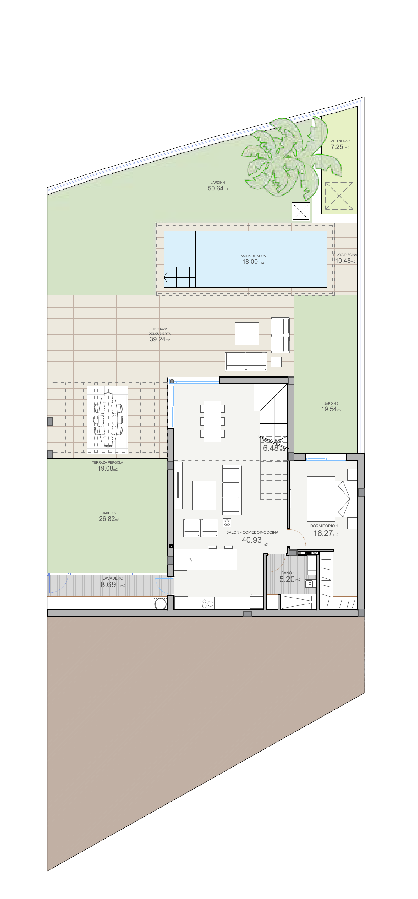 Modern villa with three bedrooms and additional living space in Polop
