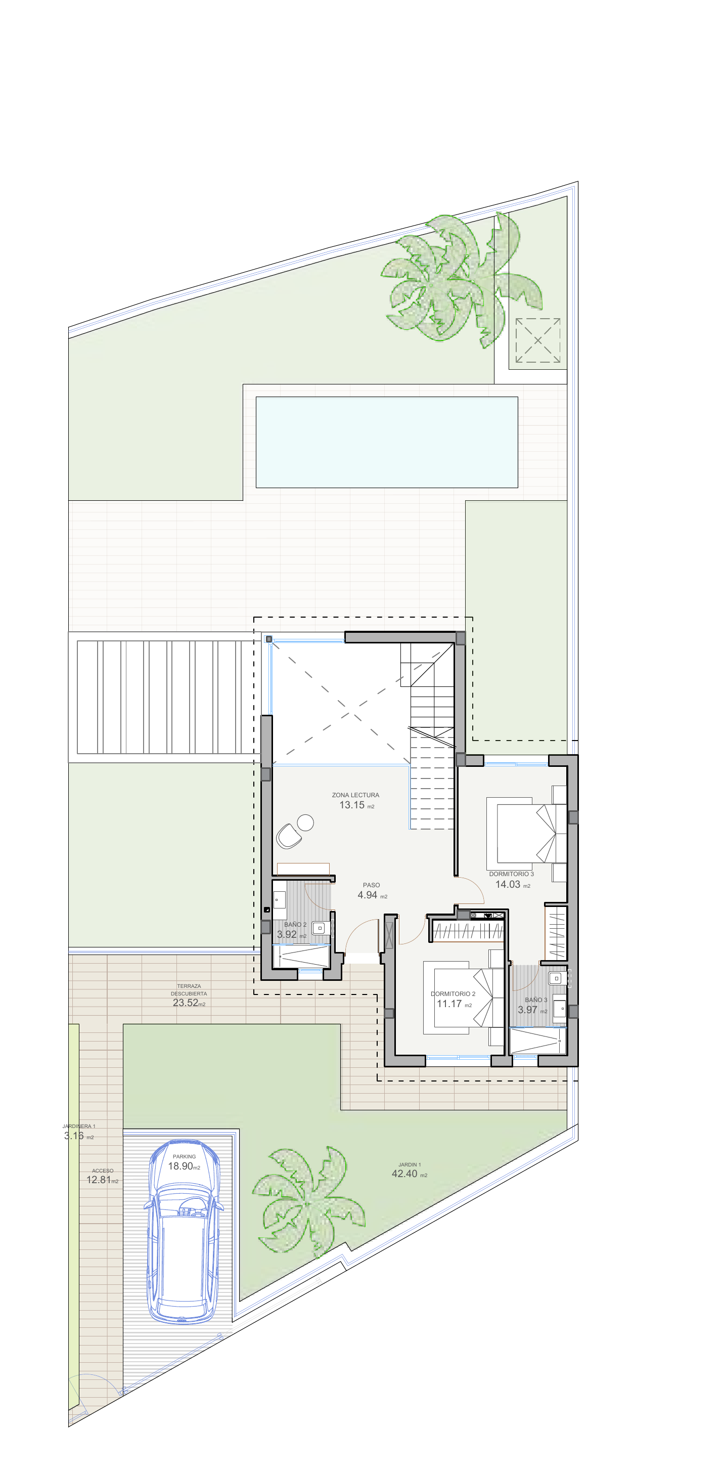 Modern villa with three bedrooms and additional living space in Polop
