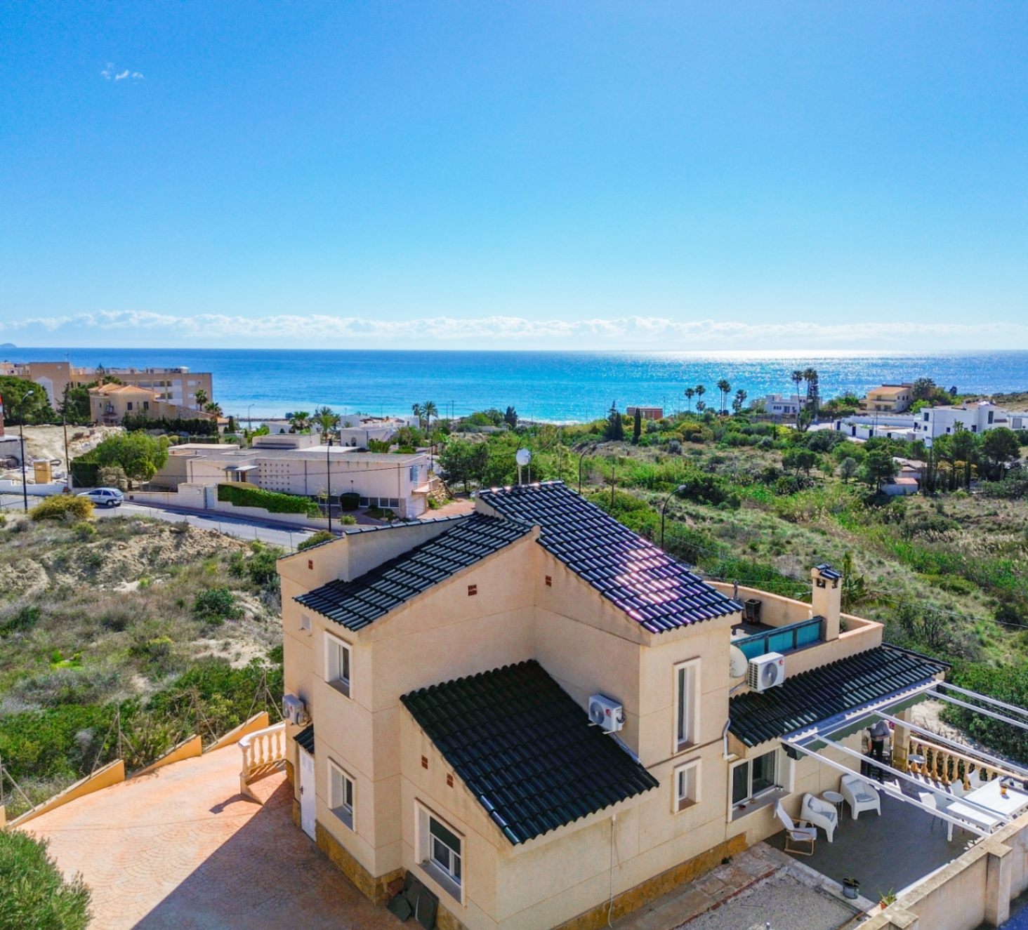 1386DA - Mediterrane Villa mit Meerblick, in Strandnähe, in Cala D'or, Campello