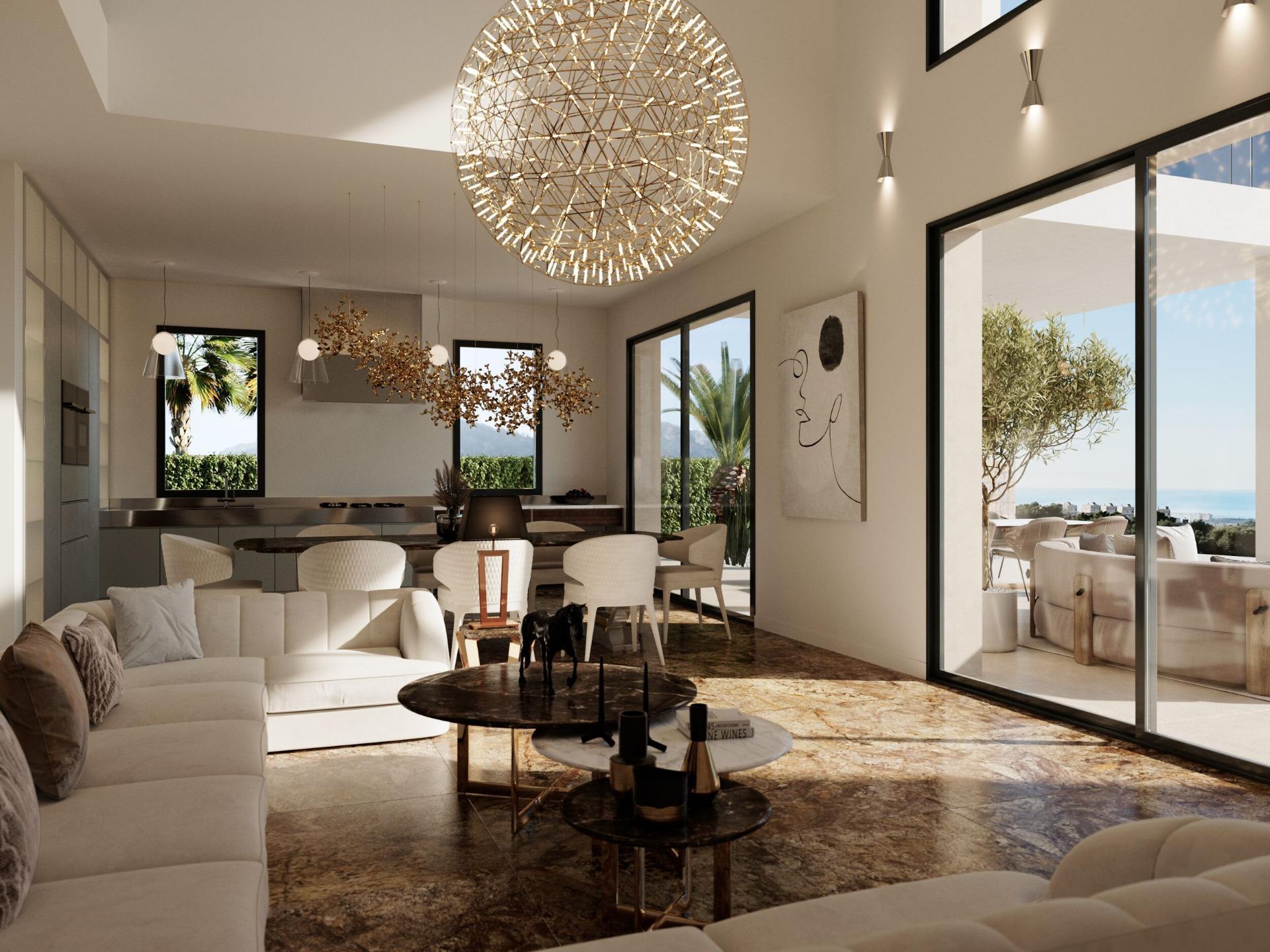 Spectacular new villa in contemporary style project with sea views, located in Finestrat