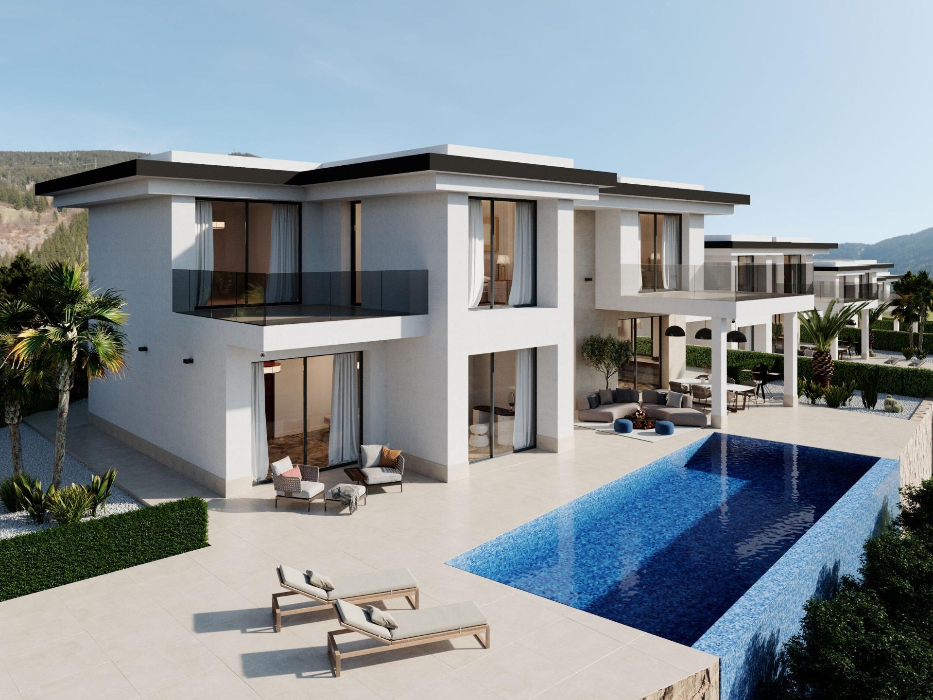 Spectacular new villa in contemporary style project with sea views, located in Finestrat